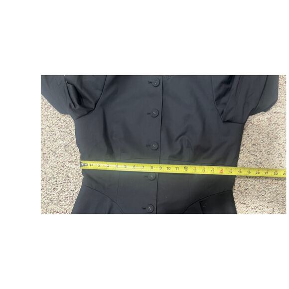 Albert Nipon Black Tailored Blazer Button Closure Minimalist Classic Size 10 - Picture 6 of 8